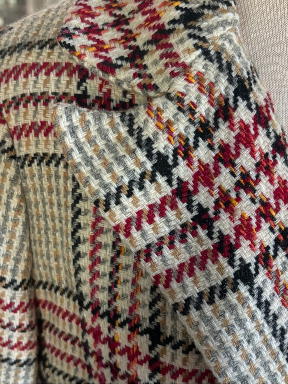 Vintage 70s Leo Narducci Ambiance Tweed Plaid Belted Jacket Size 14 - Picture 8 of 13